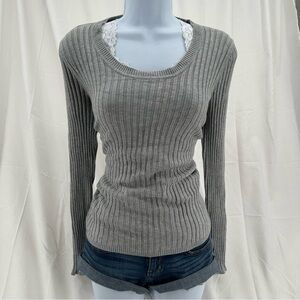 George Gray Ribbed Long Sleeve Knit Sweater